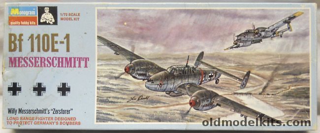 Monogram 1/72 Messerschmitt Bf-110E-1 Blue Box - (Bf110E1), PA162-100 plastic model kit